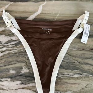 PacSun Brown and Cream Bikini Bottom